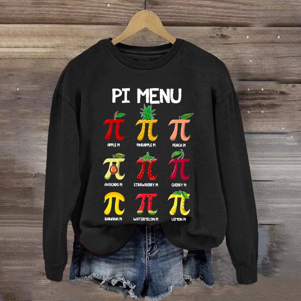 Pi Menu Happy Pi Day Sweatshirt