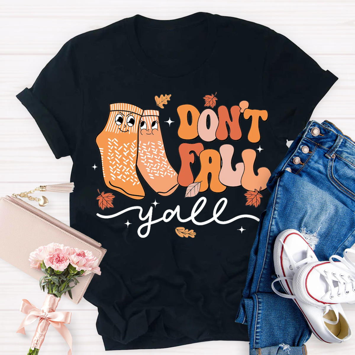 Don't Fall Y'all Thanksgiving Teacher T-Shirt