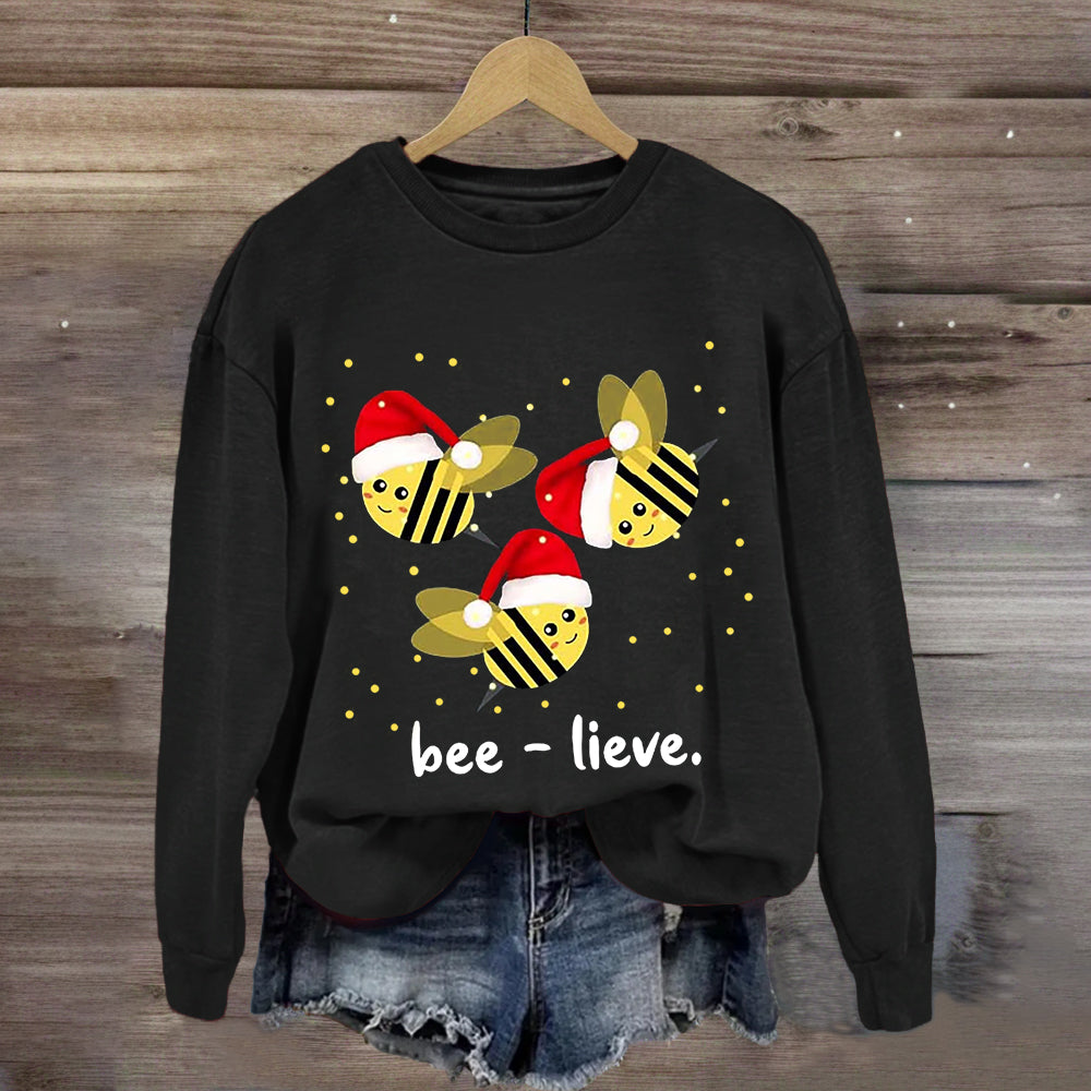 Cute Christmas Bee-lieve Sweatshirt