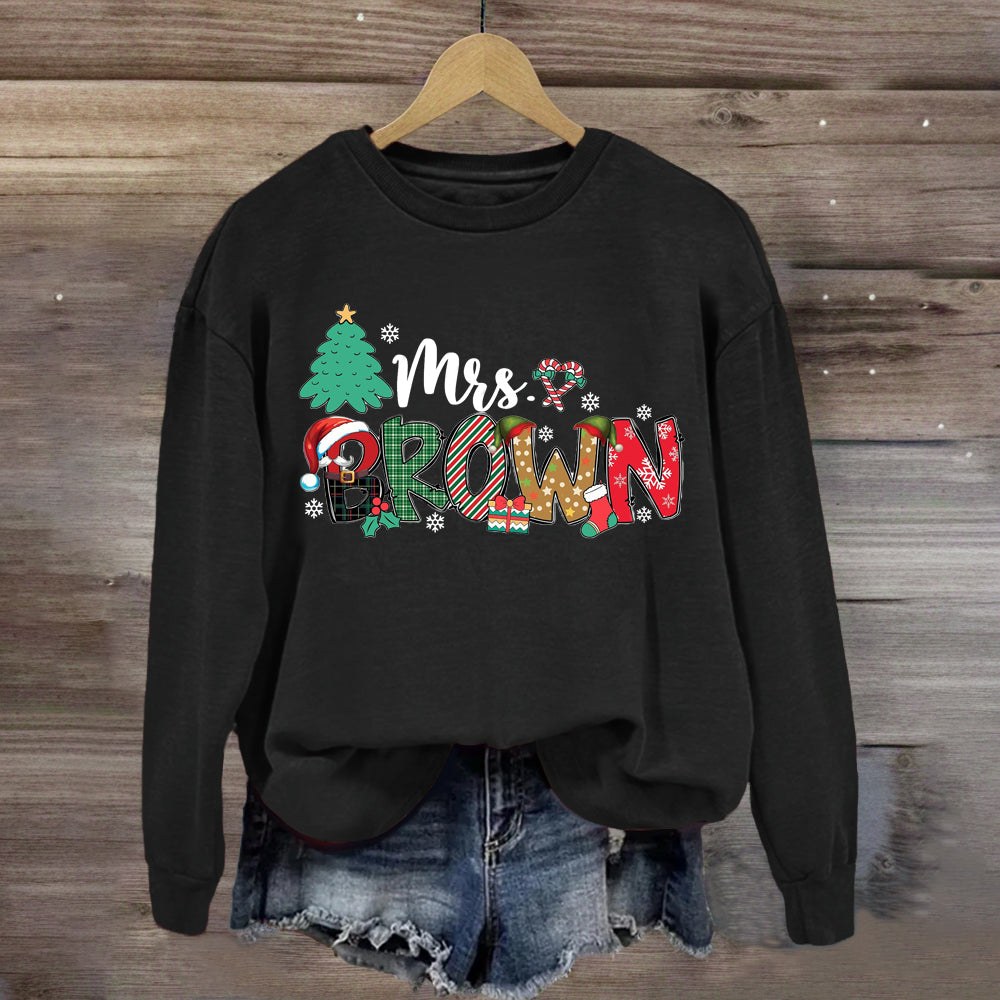 Personalized Name Christmas Tree Sweatshirt