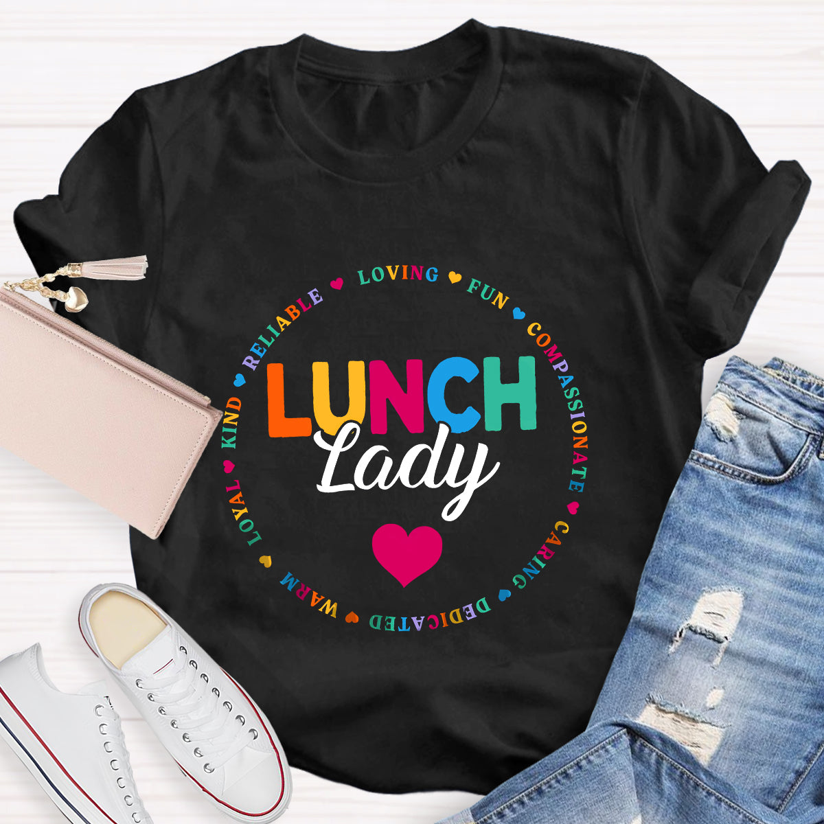 Lunch Lady Warm Heart Teacher T-Shirt