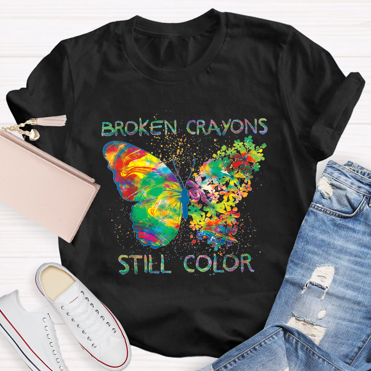 Broken Crayons Still Color Teacher T-Shirt