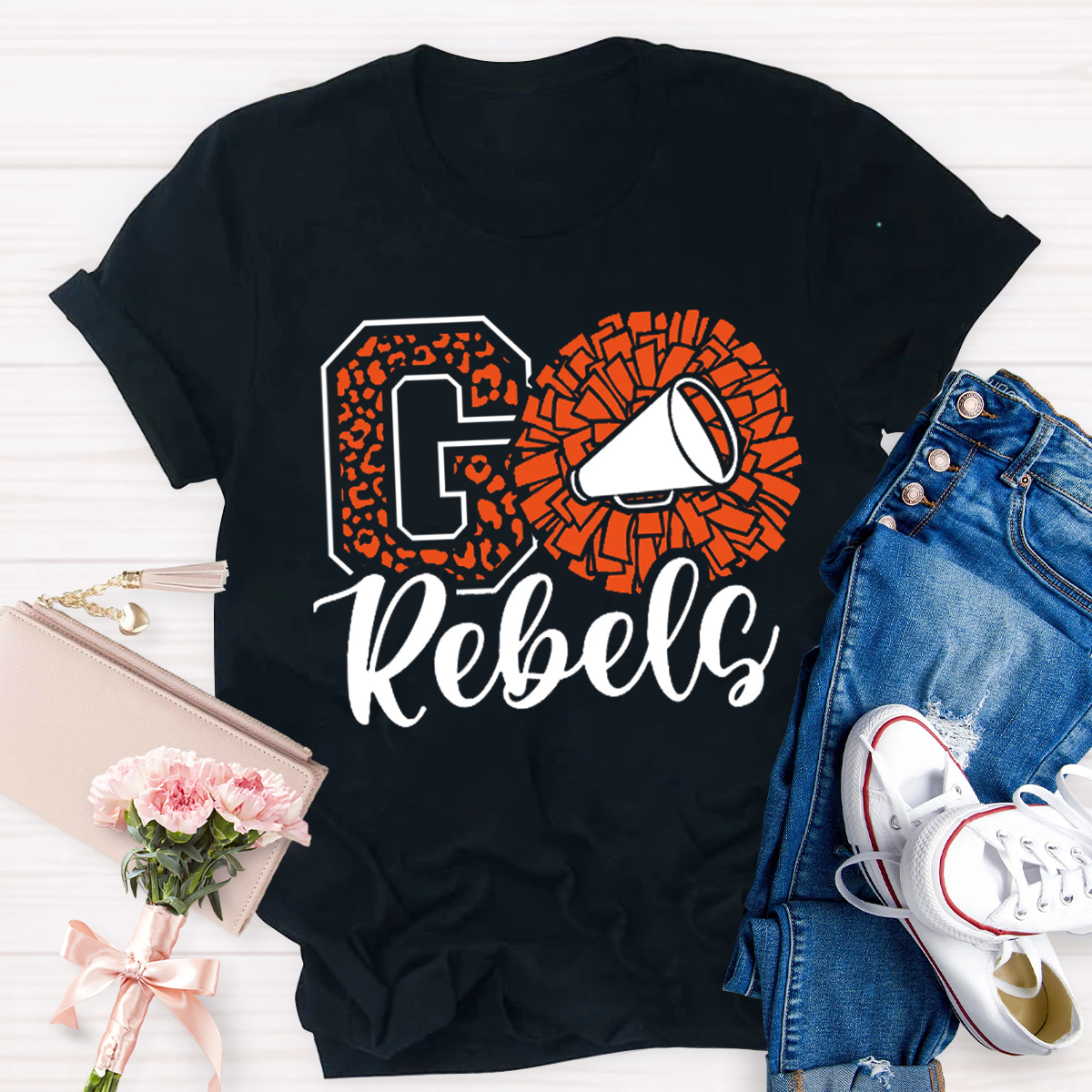 Leopards Rebels Cheer Little Mascot School TeamTeacher T-Shirt