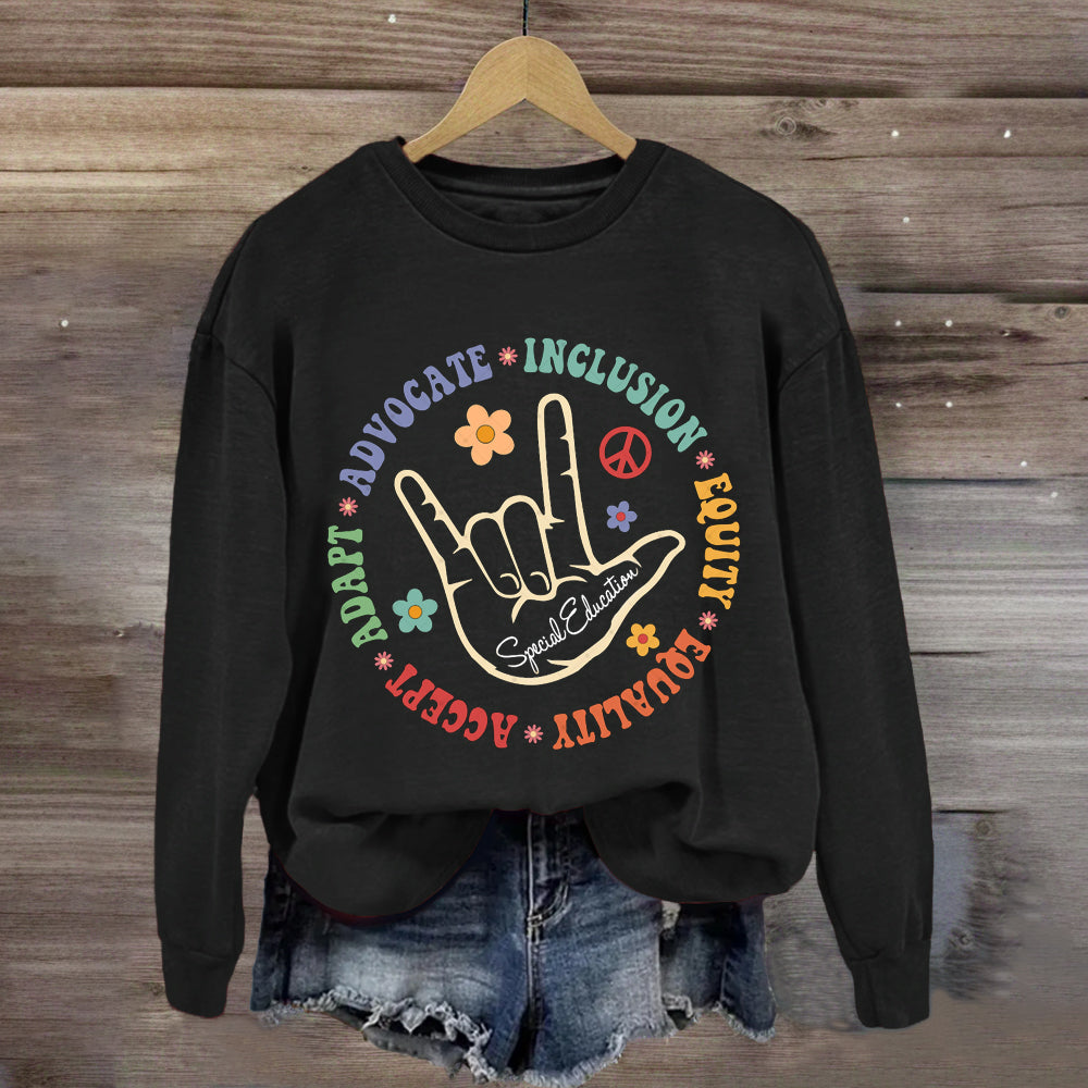 Accept Adapt Special Education Teacher Sweatshirt