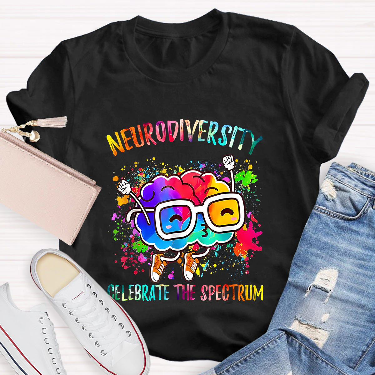 Neurodiversity Celebrate The Spectrum Teacher T-Shirt