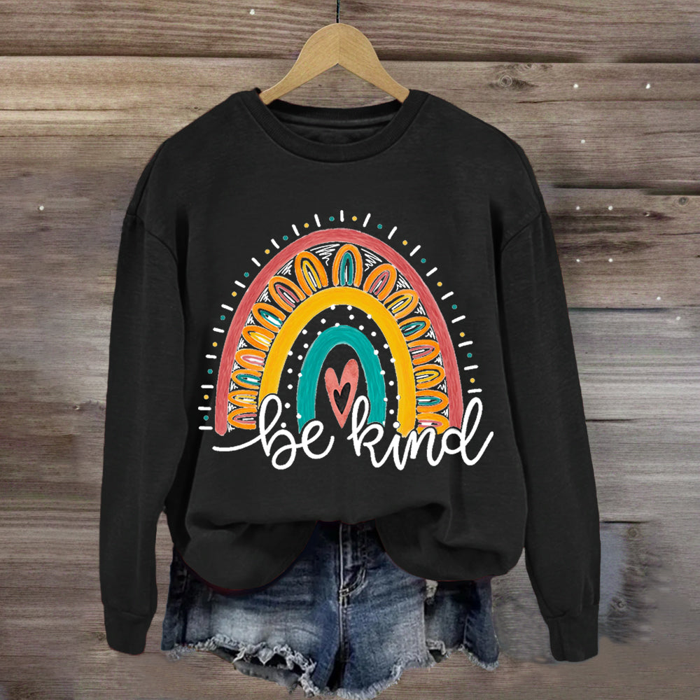 Be Kind Rainbow Heart Sweatshirt