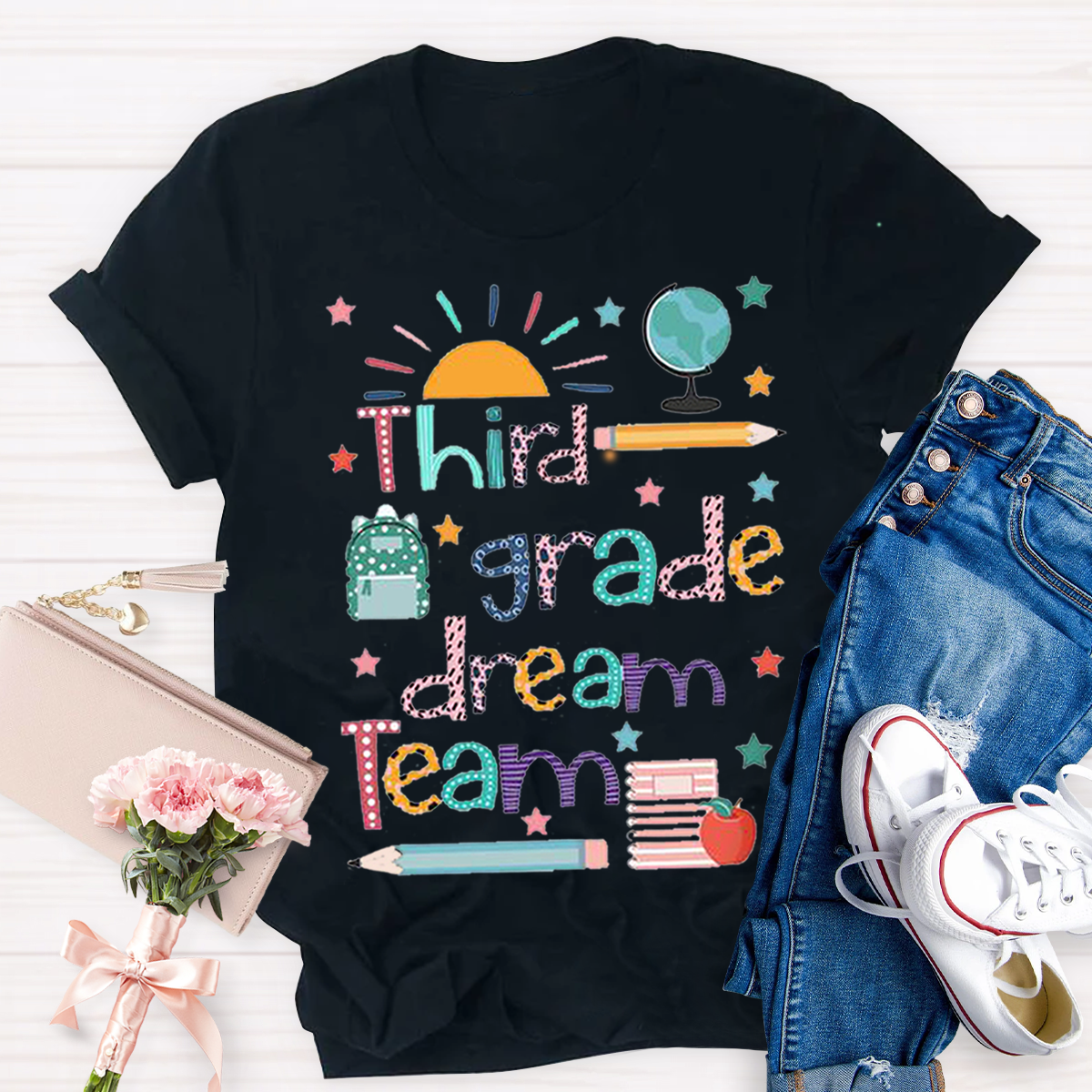 Personalized Grade Dream Team Teacher T-Shirt