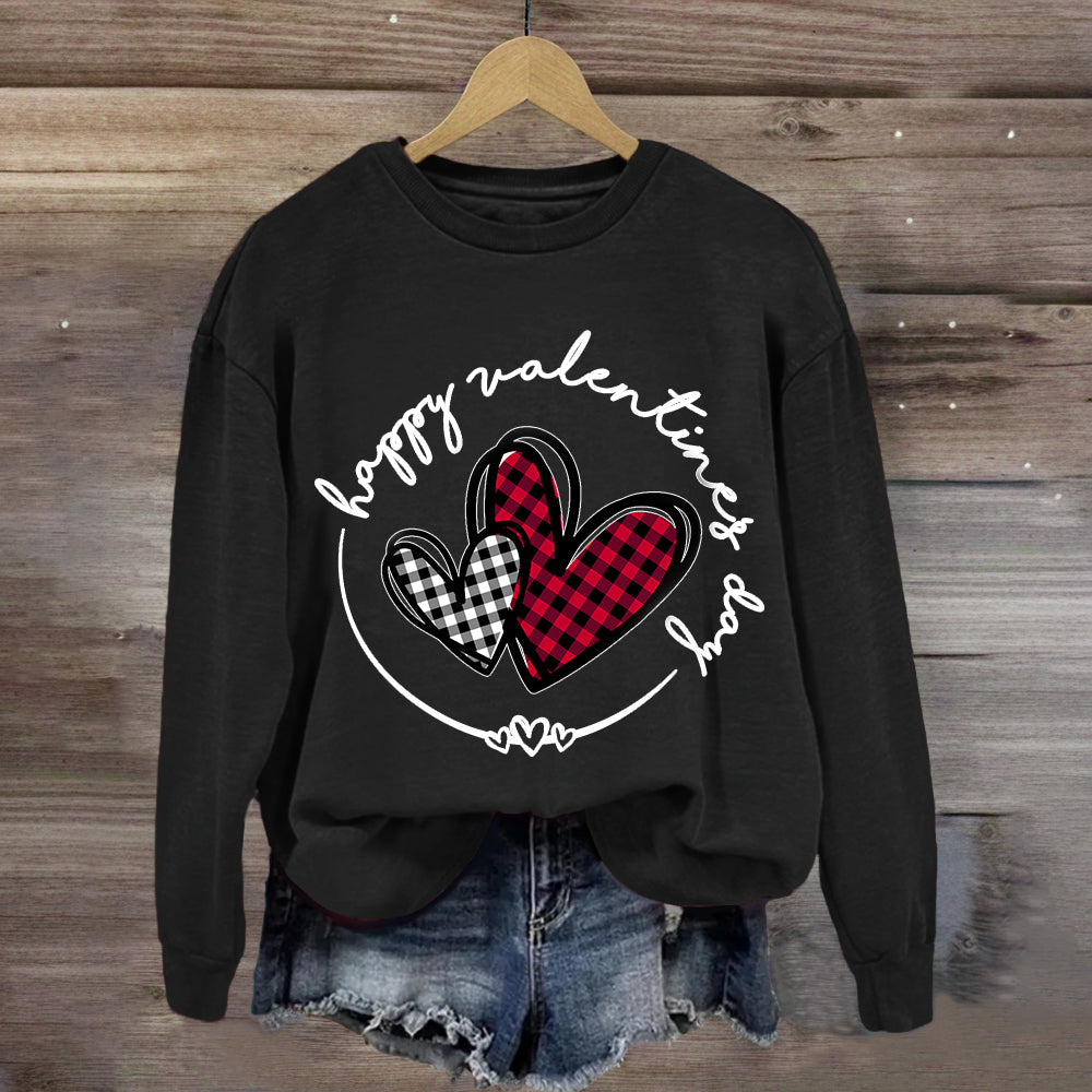 Plaid Heart Valentines Day Sweatshirt