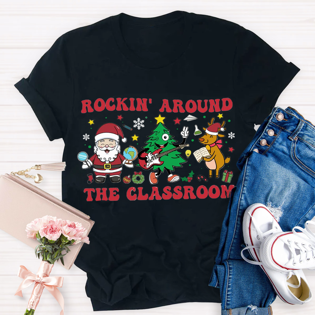 Rockin Around The Classroom Teacher T-Shirt