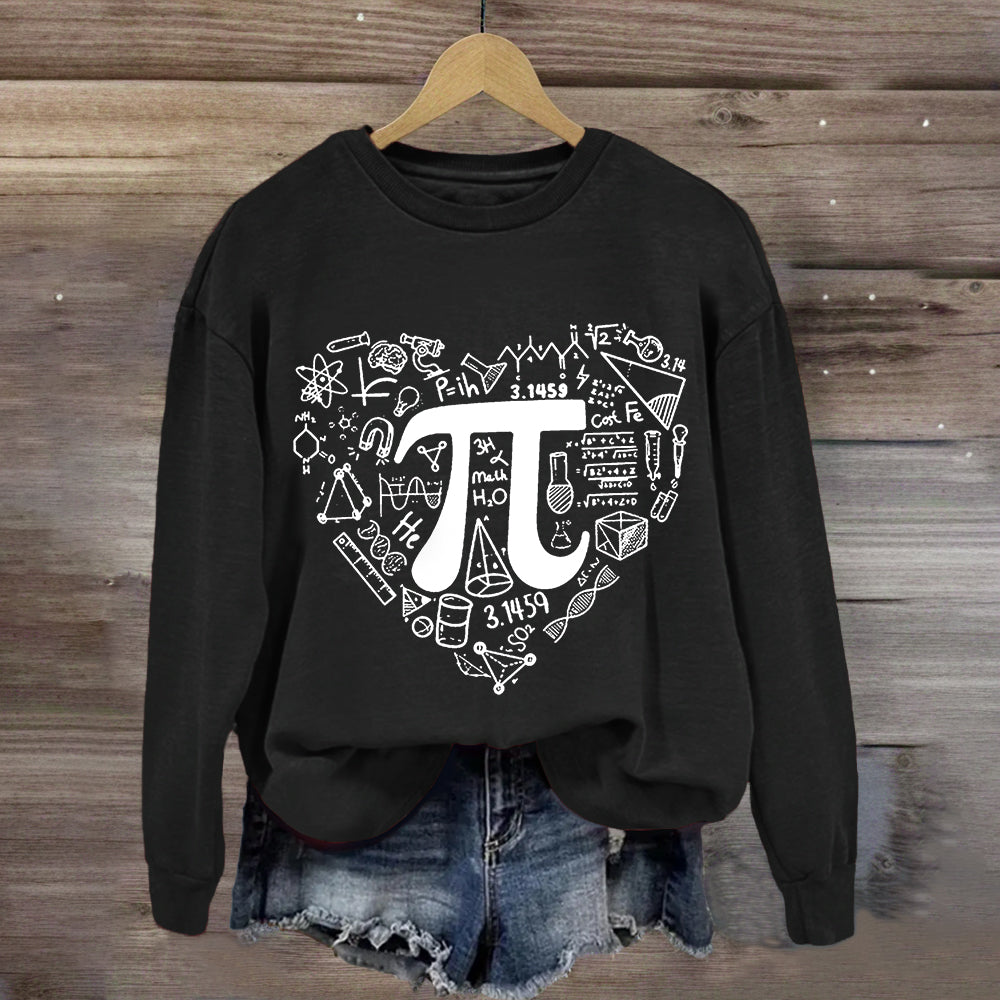 Pi Day Math Heart Teacher Sweatshirt