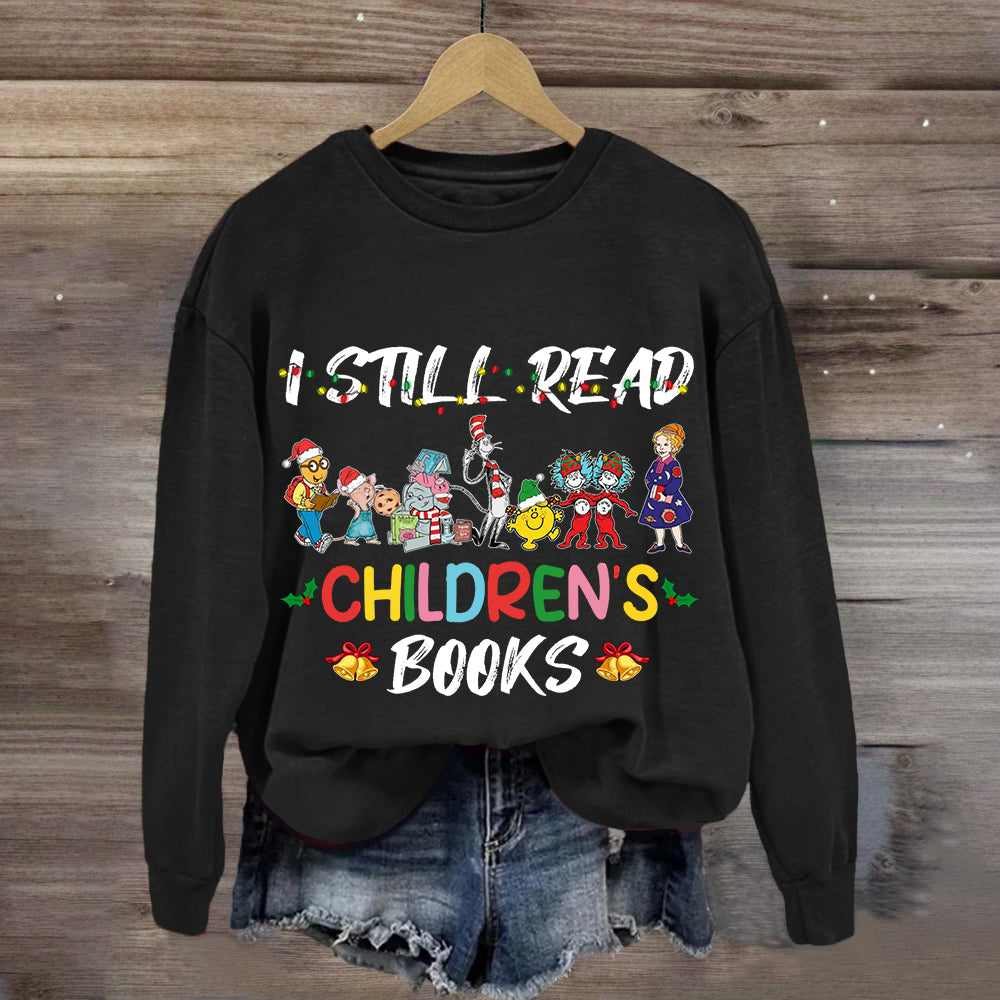 I Still Read Children Books Christmas Light  Sweatshirt