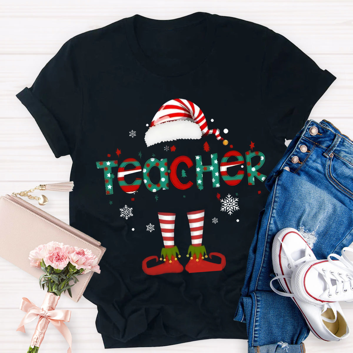 Christmas Teacher Elf T-Shirt