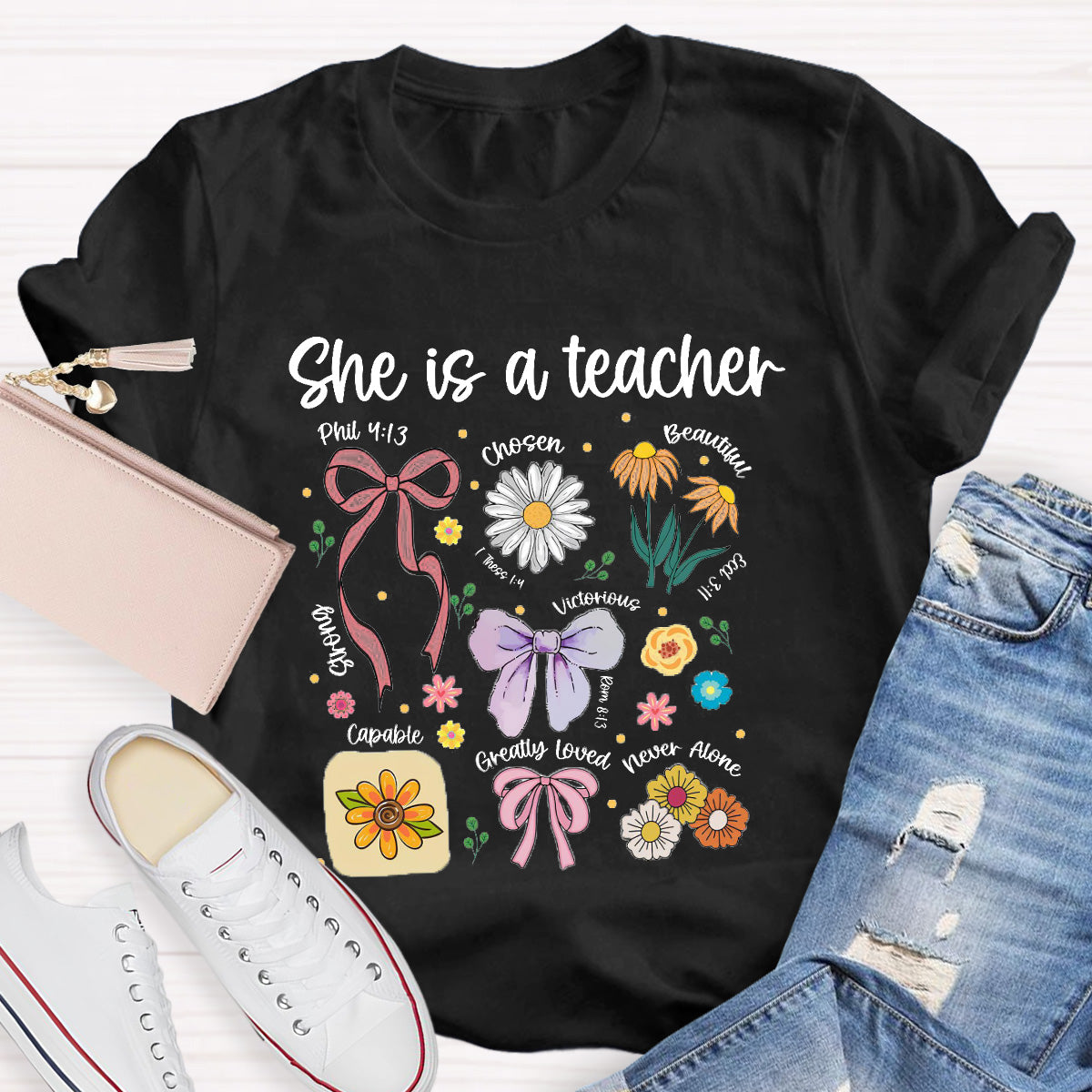 She Is A Teacher Beautiful Chosen Teacher T-Shirt