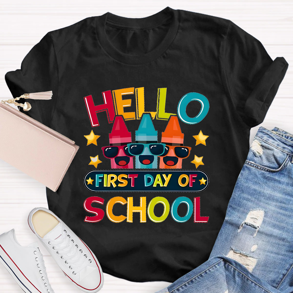 Hello First Day Of School Teacher T-Shirt