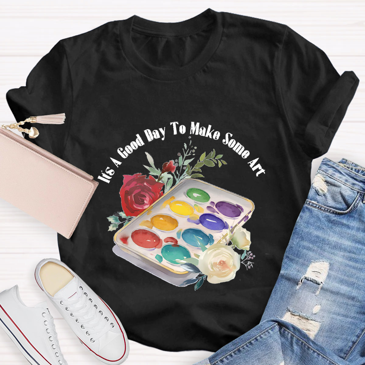 Floral It's A Good Day To Make Some Art Teacher T-Shirt