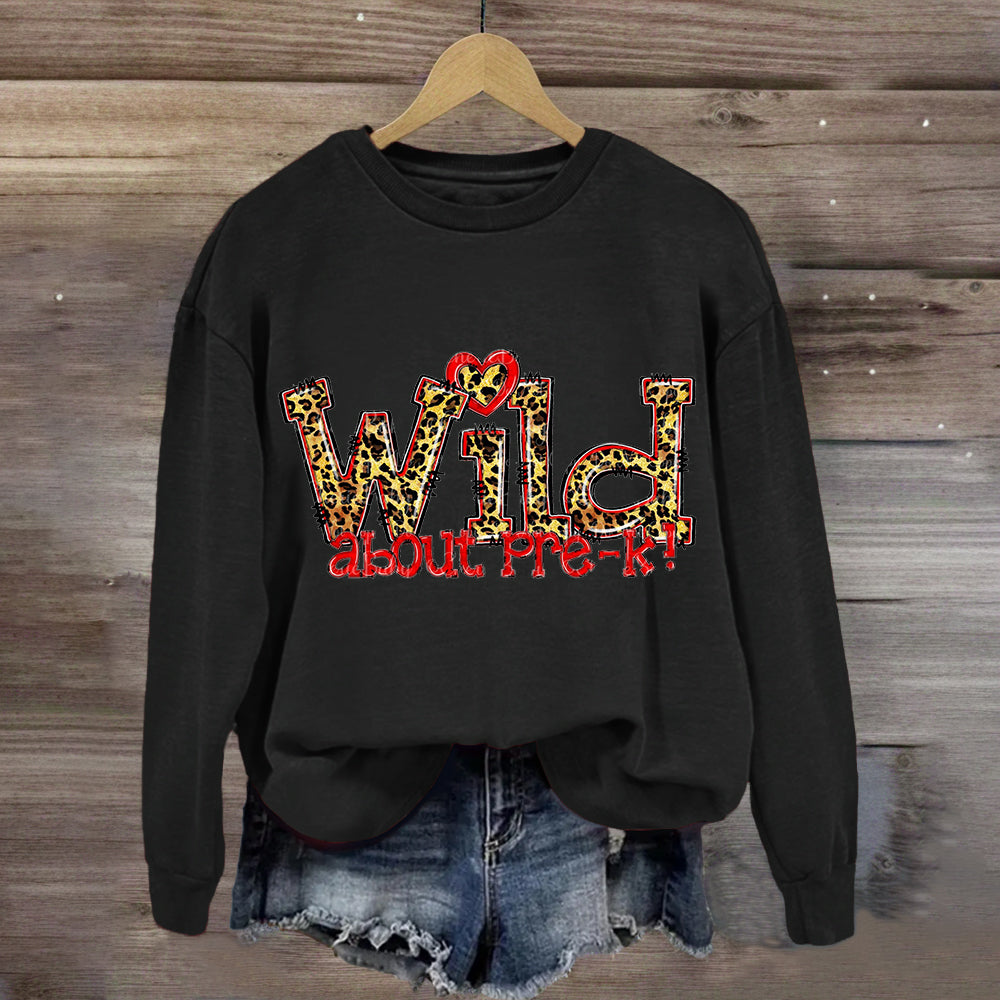 Wild About Pre-K Red Heart Sweatshirt