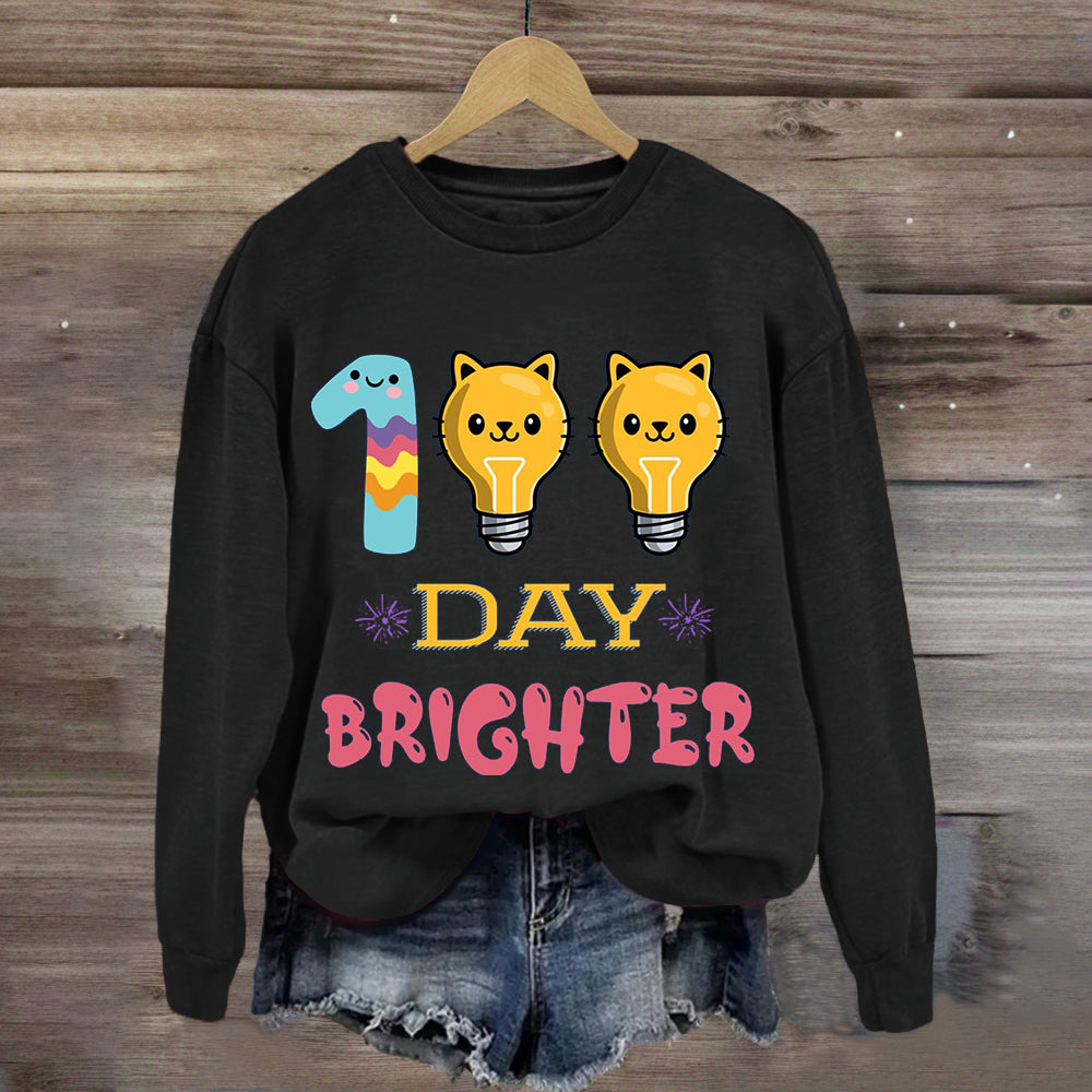 100 Days Brighter Cute Cat Sweatshirt