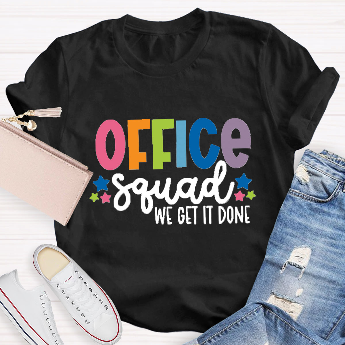Office Squad We Get It Done Teacher T-Shirt