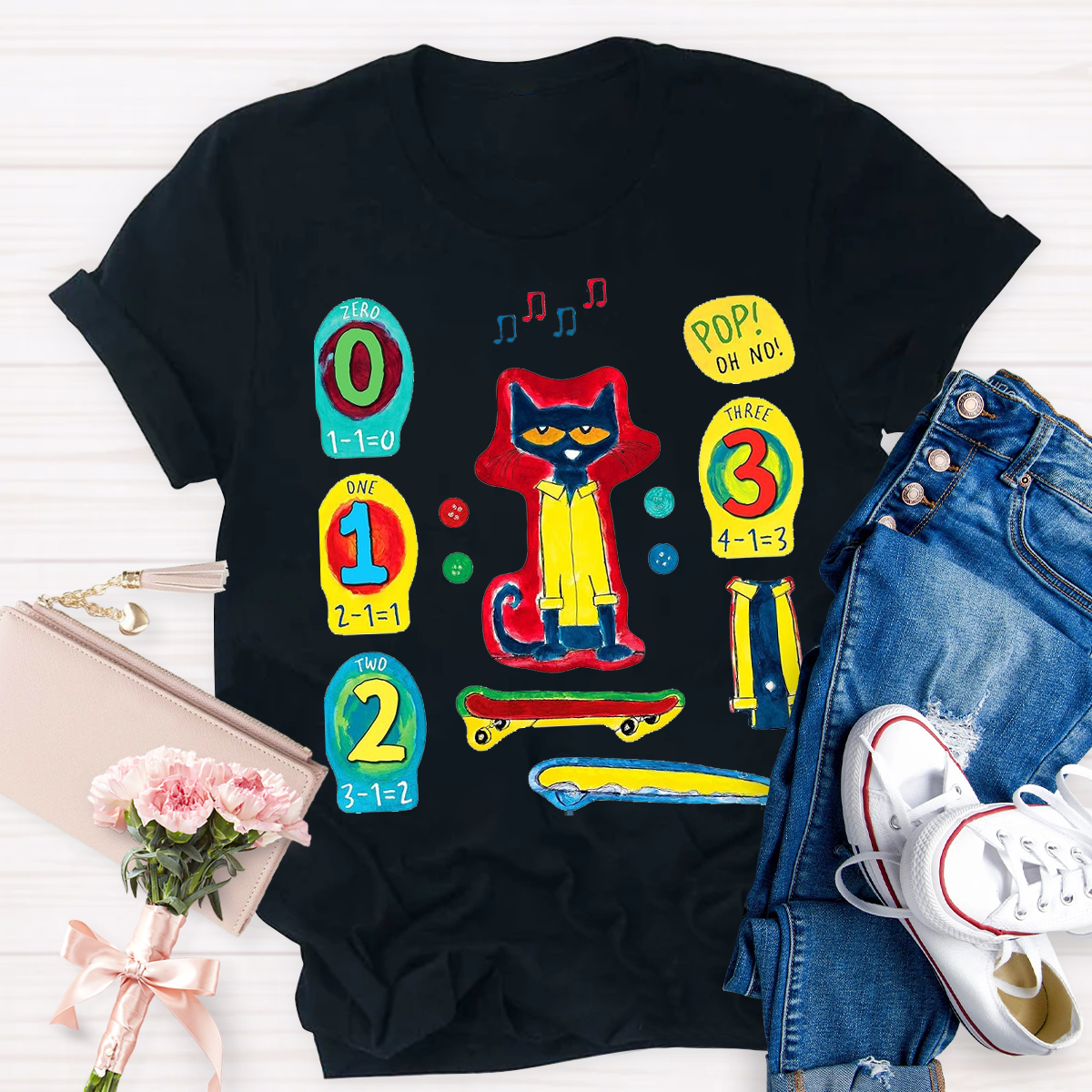 Pet Cat Funny Design Teacher T-Shirt