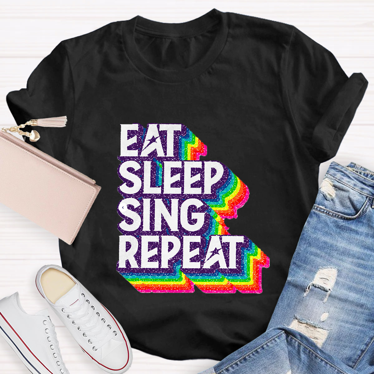 Eat Sleep Sing Repeat Teacher T-Shirt