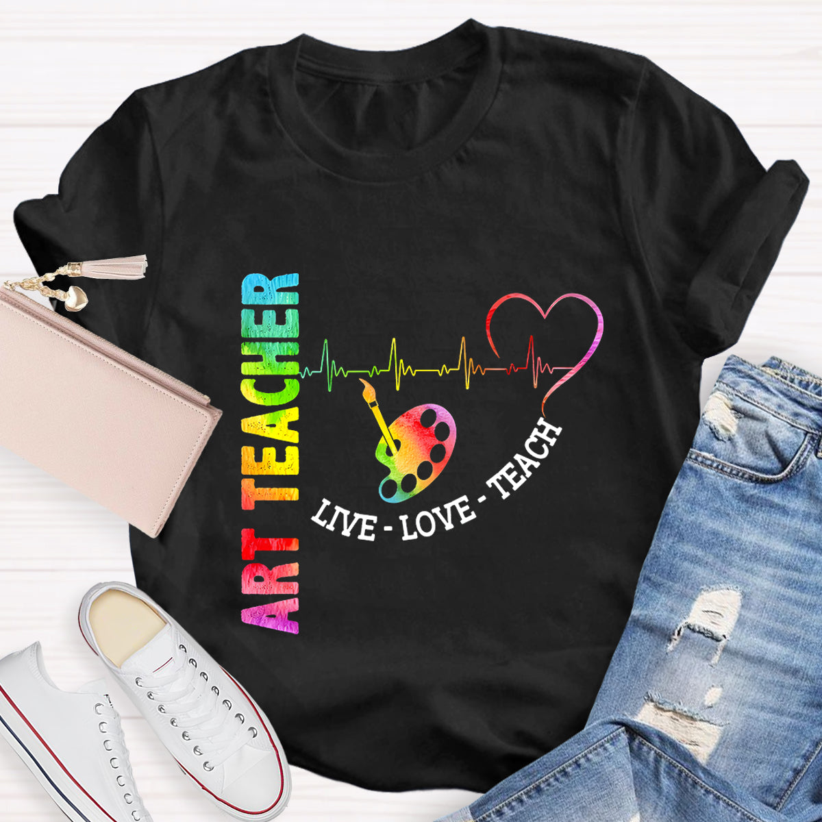 Live Love Teach Art Teacher T-Shirt