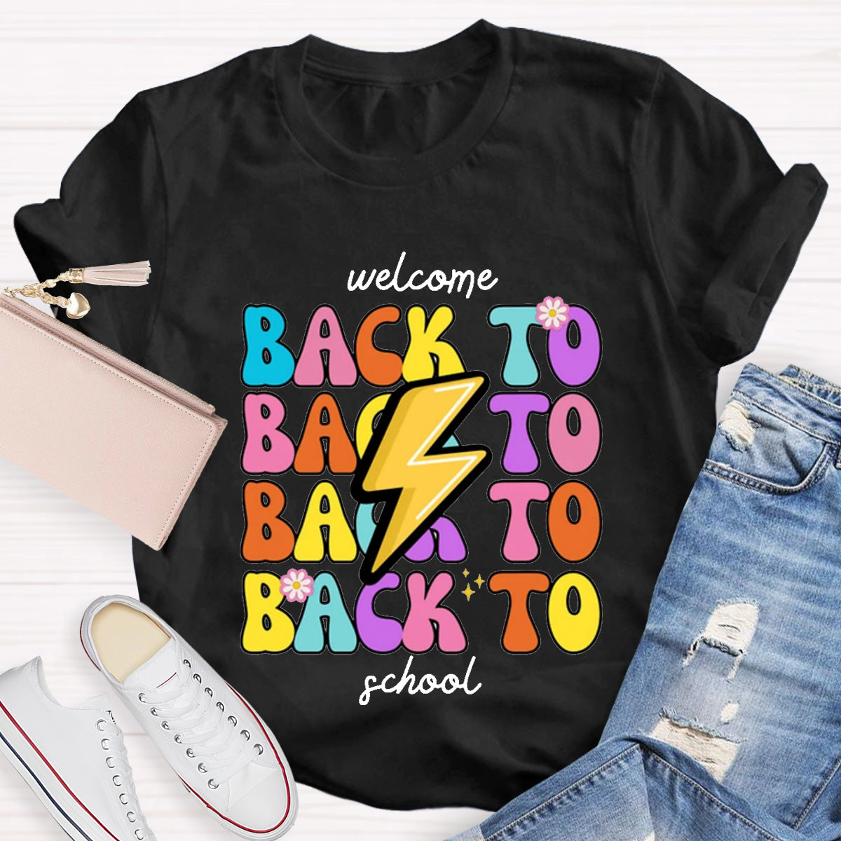 Floral Welcome Back To School Teacher T-Shirt