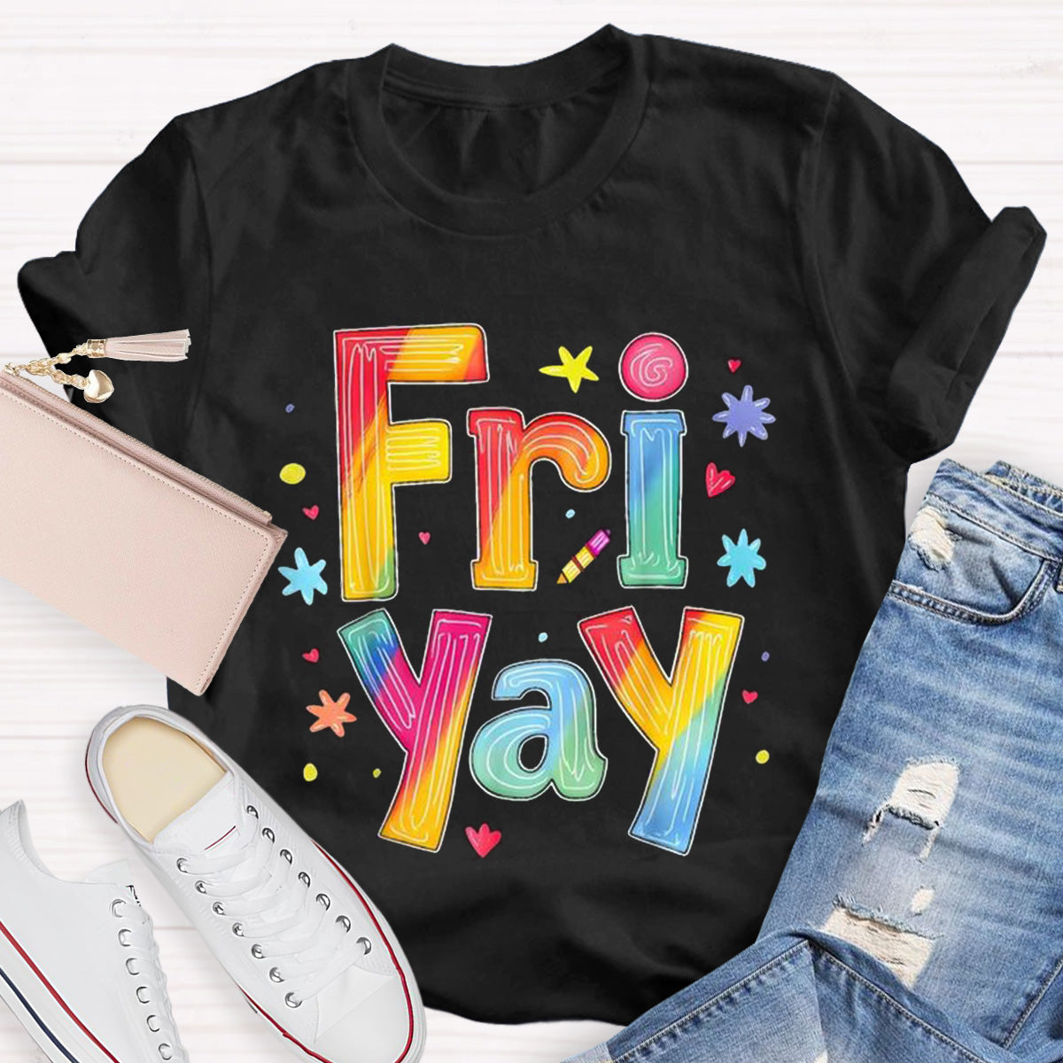 Personalize Day Fri Yay Teacher T-Shirt