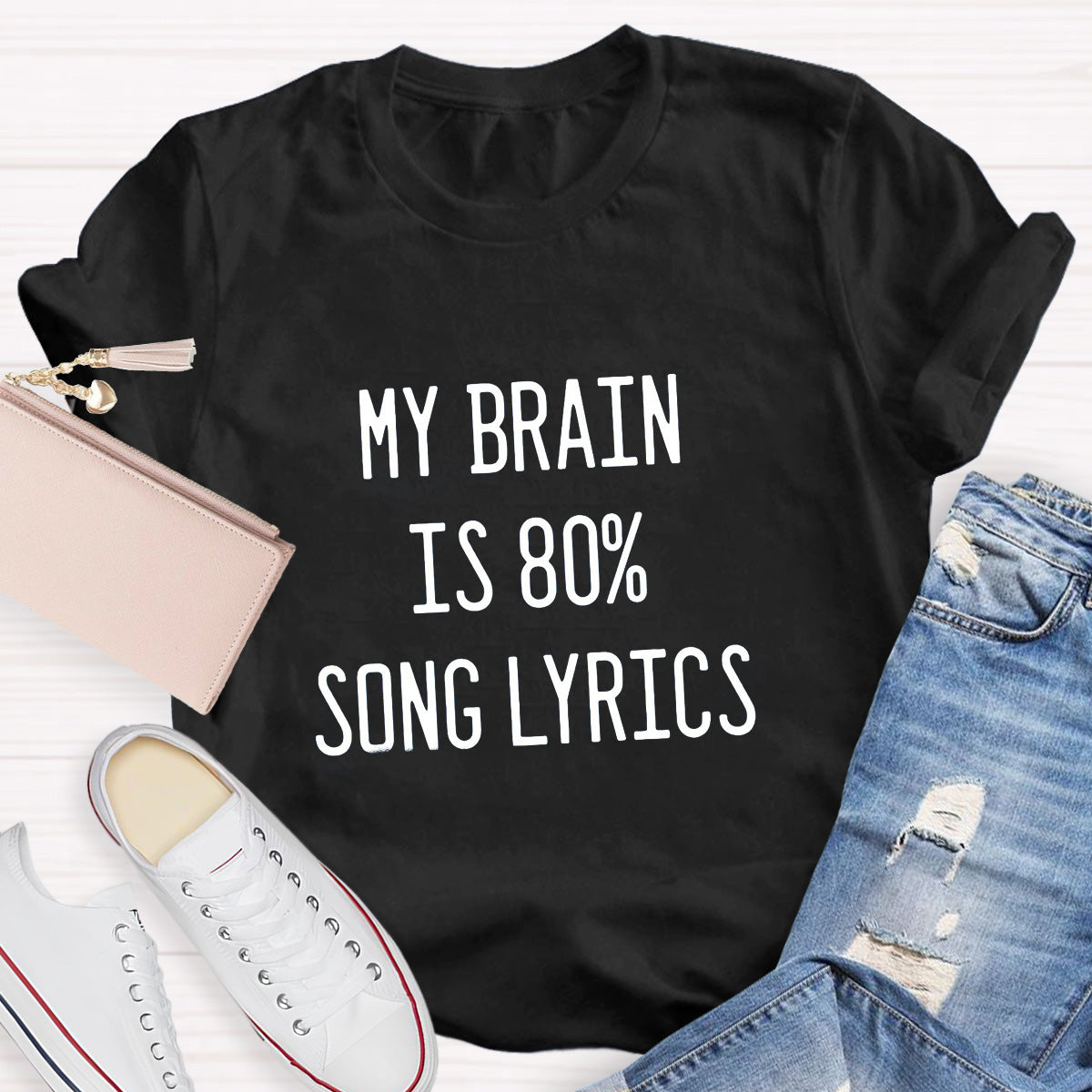 My Brain Is Eighty Percent Song Lyrics Teacher T-Shirt