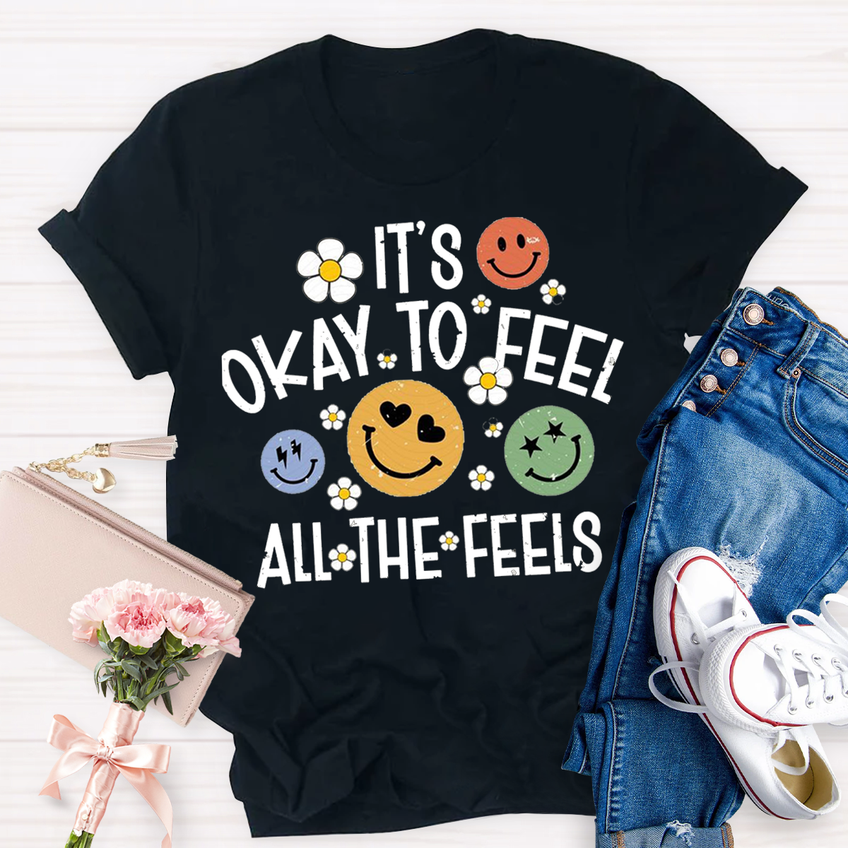 It‘s Ok To Feel All The Feels Cute Teacher T-Shirt