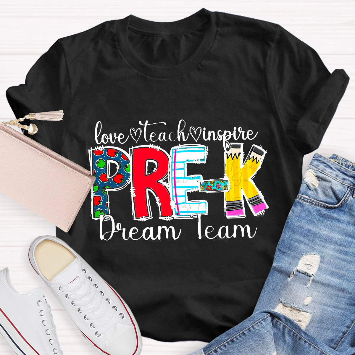 Personalized Grade Dream Team Love Teach Inspire Dream Team Teacher T-Shirt