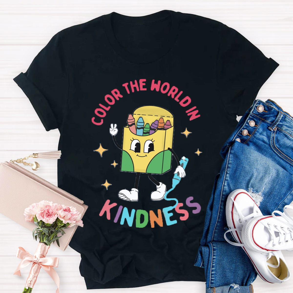 Color the World in Kindness Teacher T-Shirt