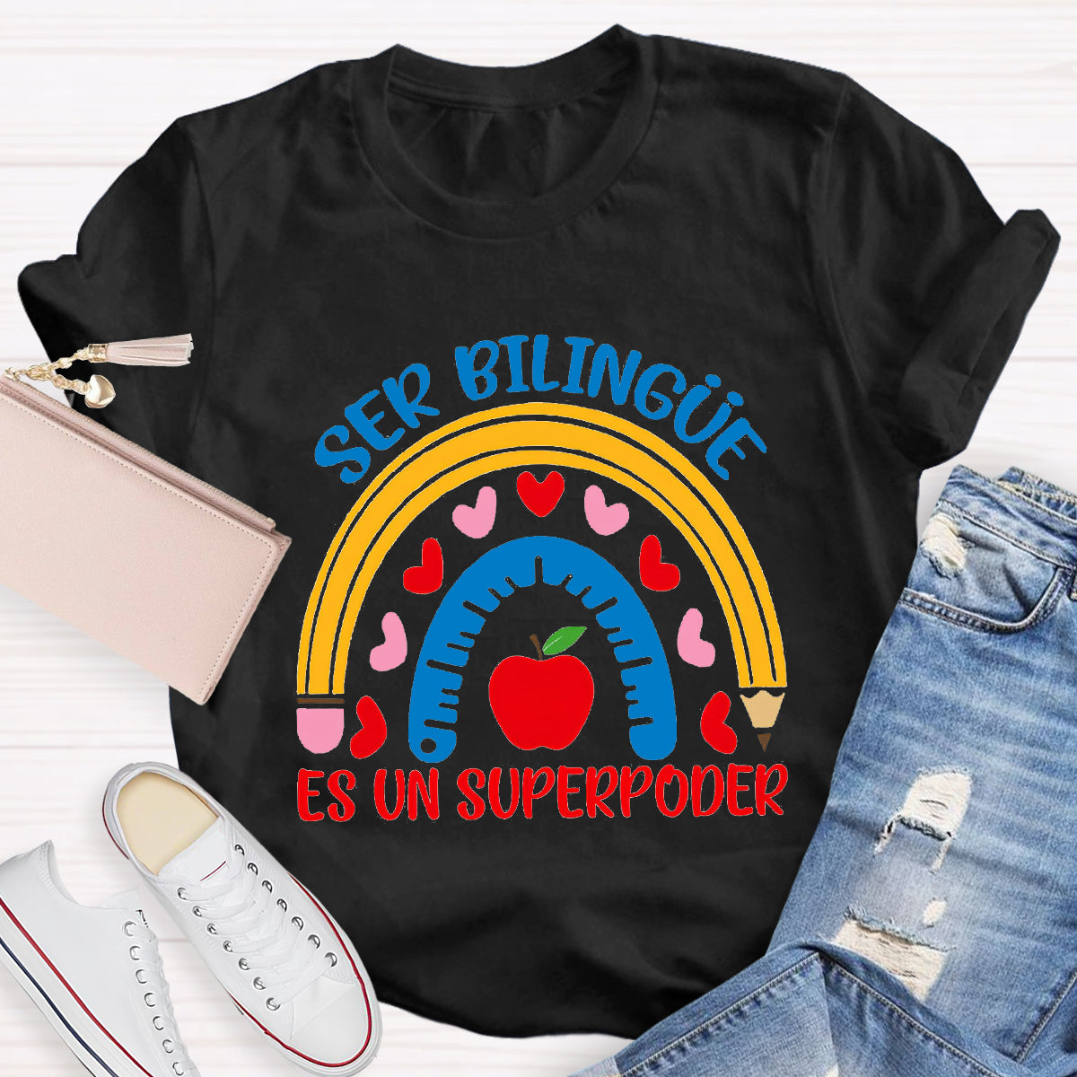 Ser Bilingue Es Un Super Poder Spanish Teacher T-Shirt