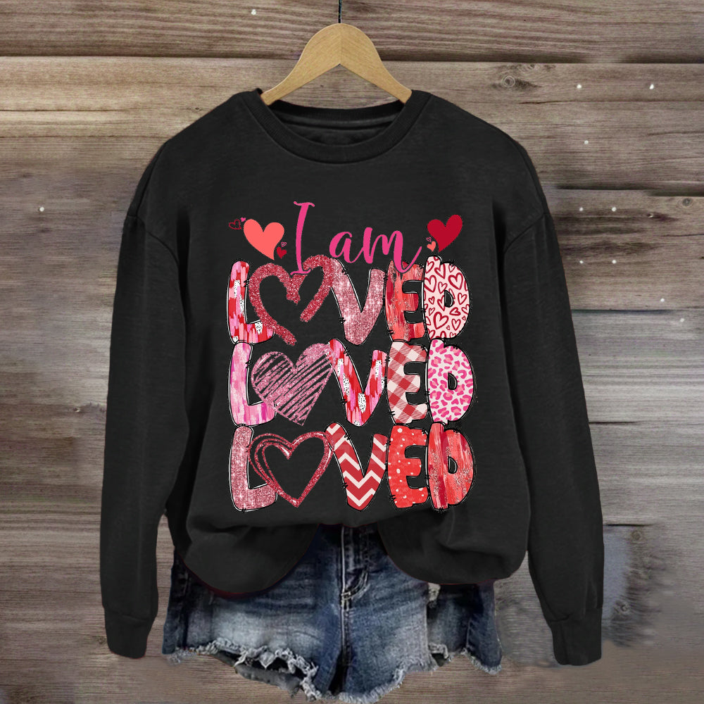 I am Loved Pink Heart Sweatshirt