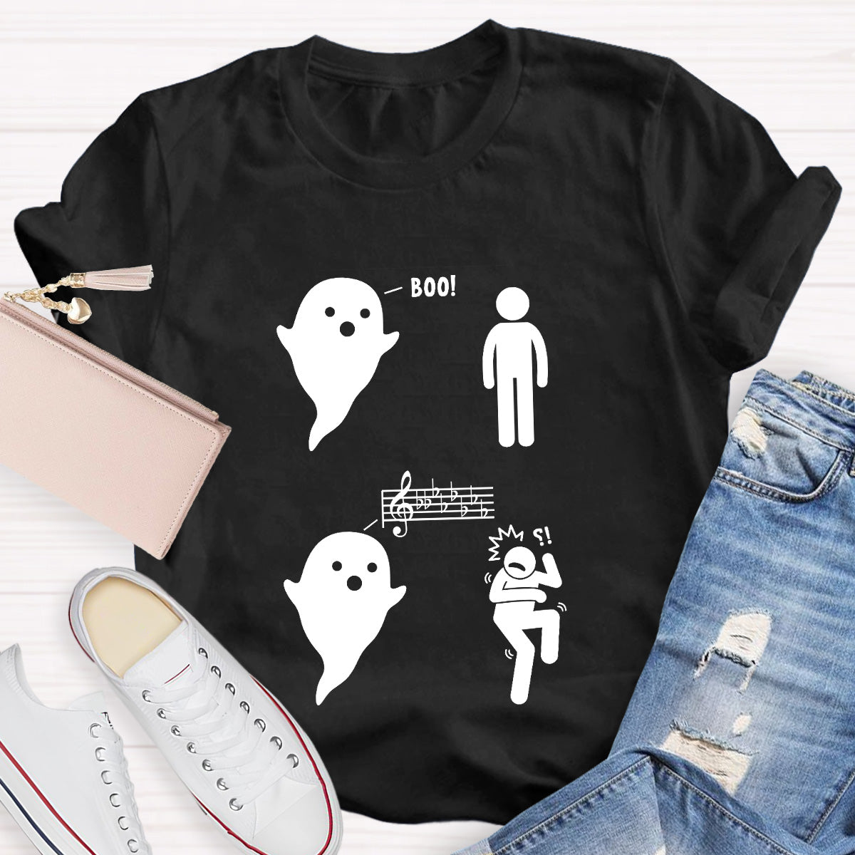 Scary Ghost And Music Teacher T-Shirt