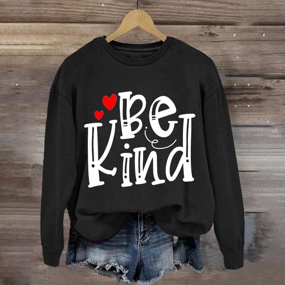 Be Kind Red Heart Teacher Sweatshirt