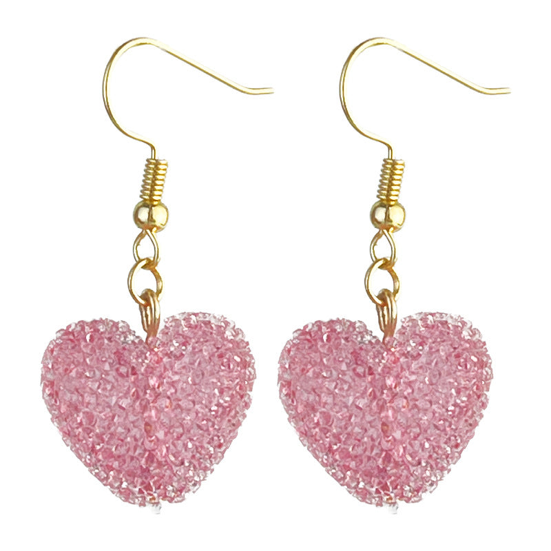 Valentine's Day Heart Resin Diamond Earrings