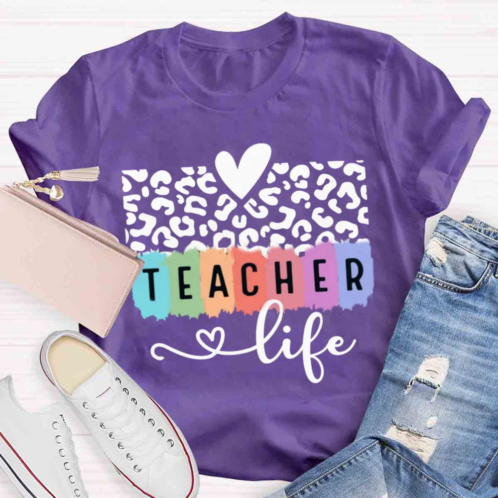 Teacher Life Cheetah Print T-shirt