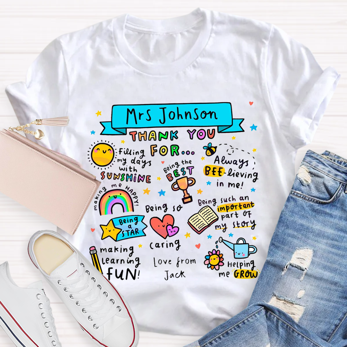 Personalized Your Name Making Learning Fun Teacher T-Shirt