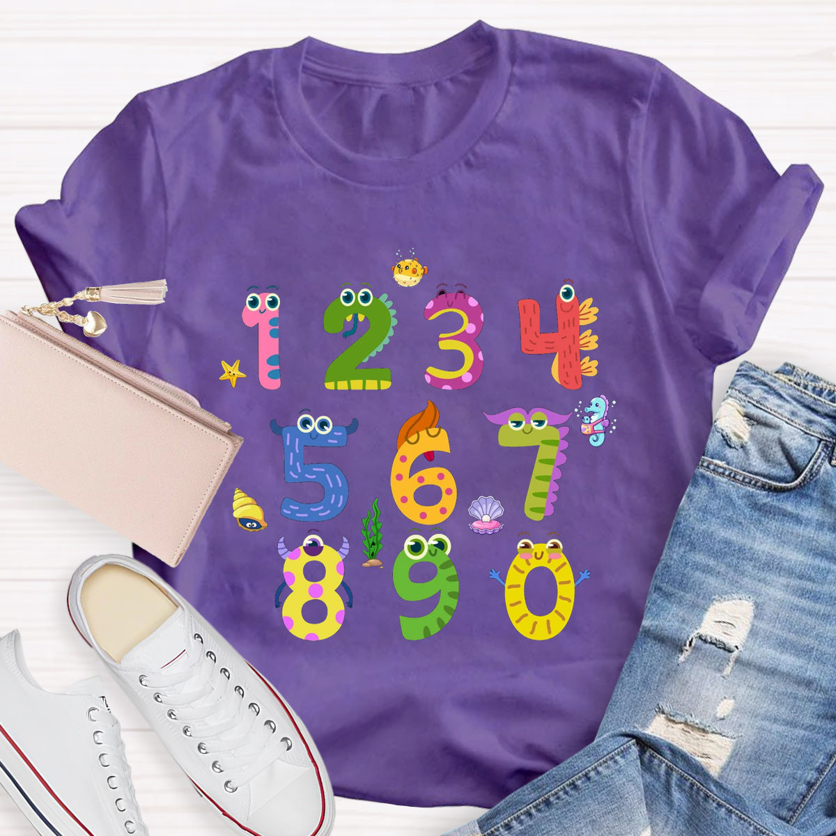 Number Monster Math Teacher T-Shirt