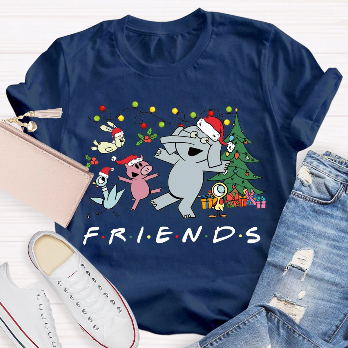 Friends Elephant And Piggie Christmas T-Shirt