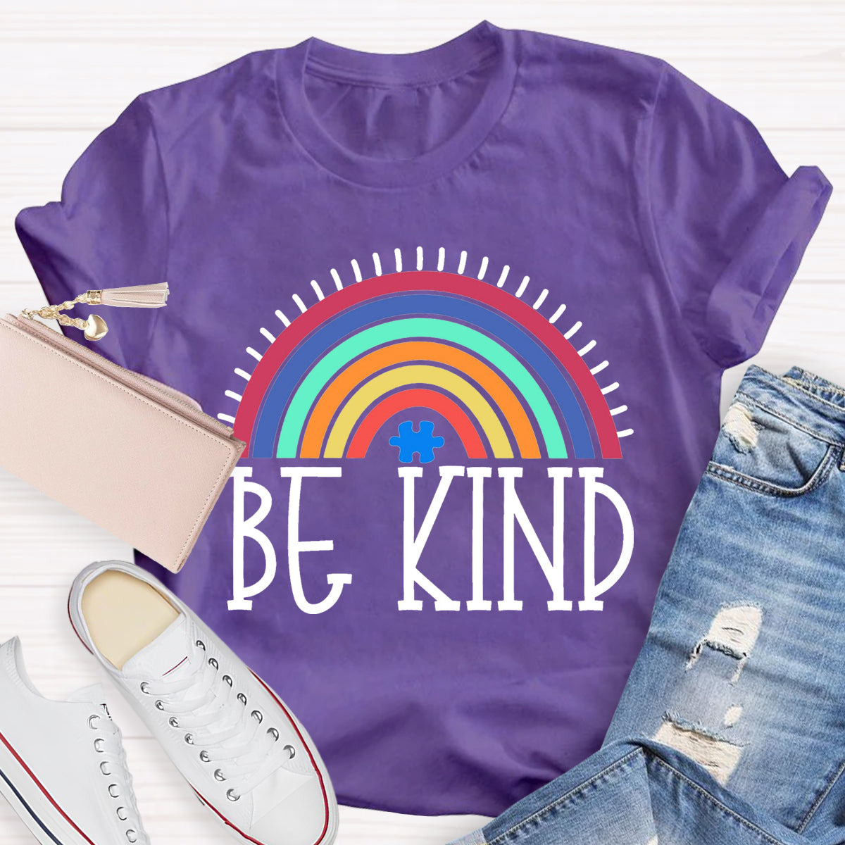 Be Kind Rainbow Teacher T-Shirt