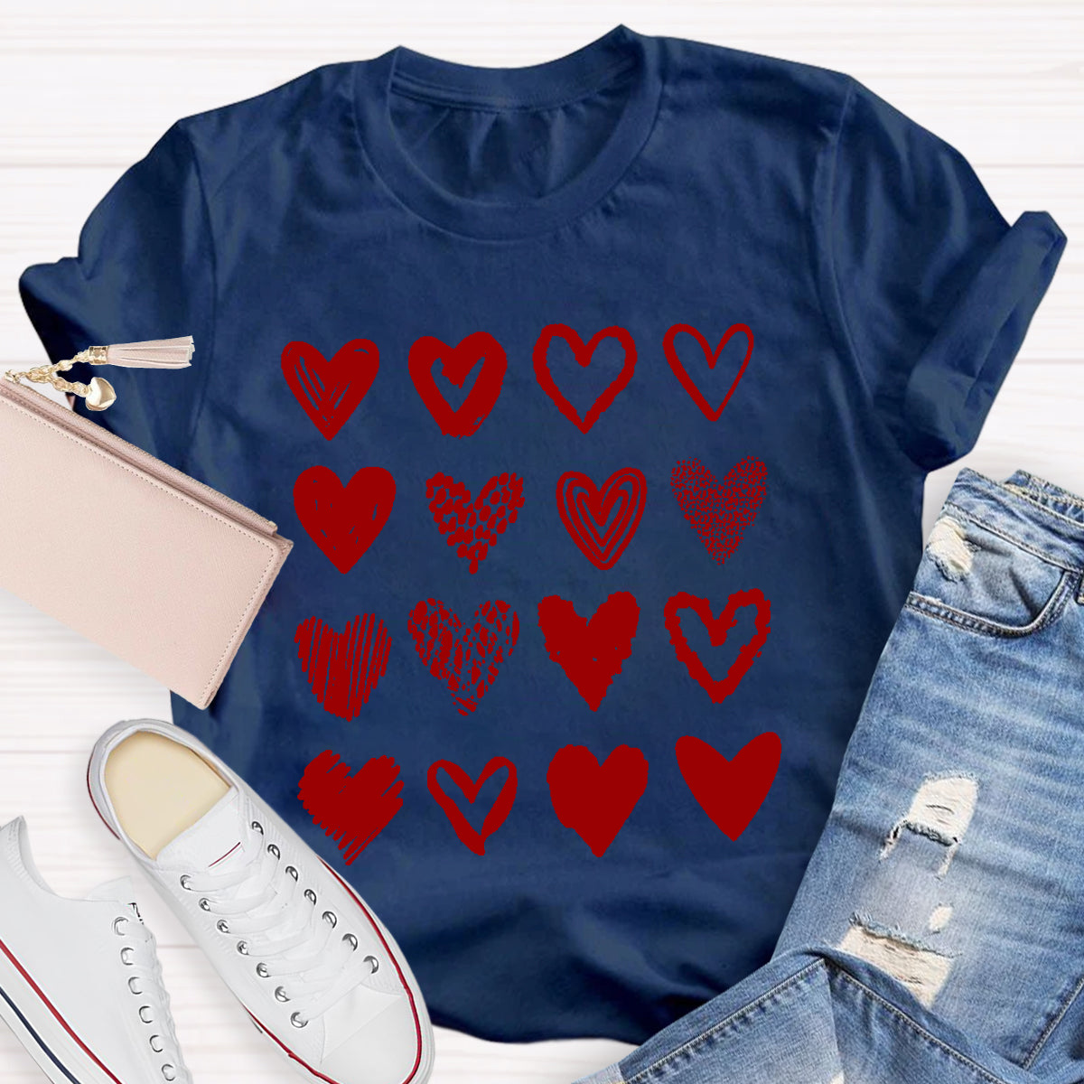 Valentine's Day Cute Heart Teacher T-Shirt