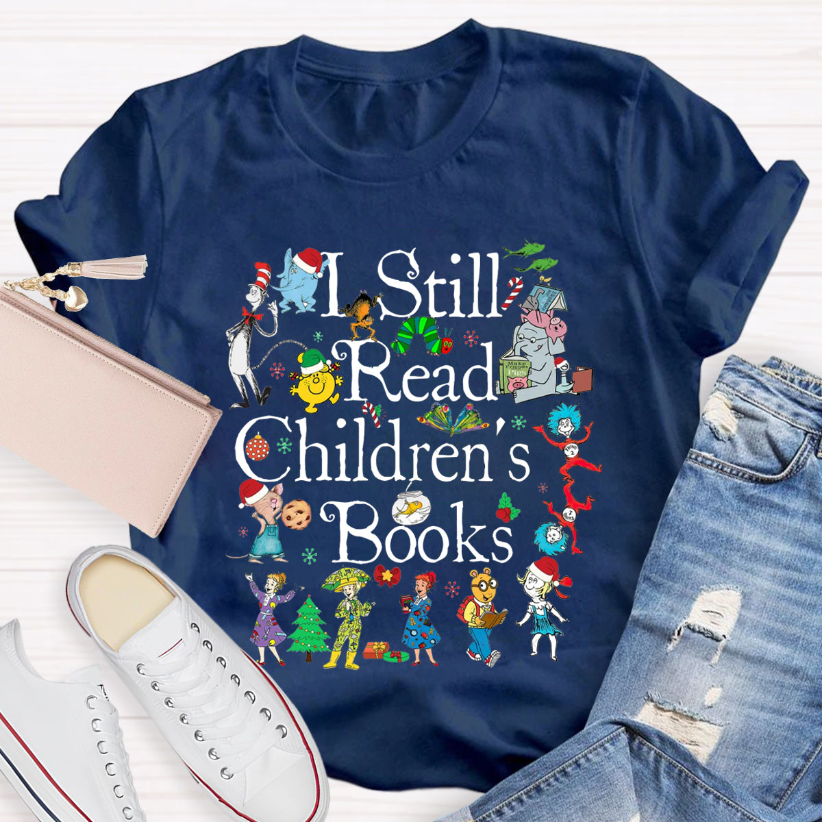 I Still Read Children Books Animal Character T-Shirt