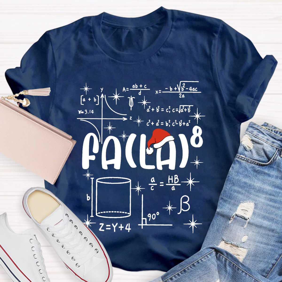 Fa La  Math Teacher Christmas T-Shirt