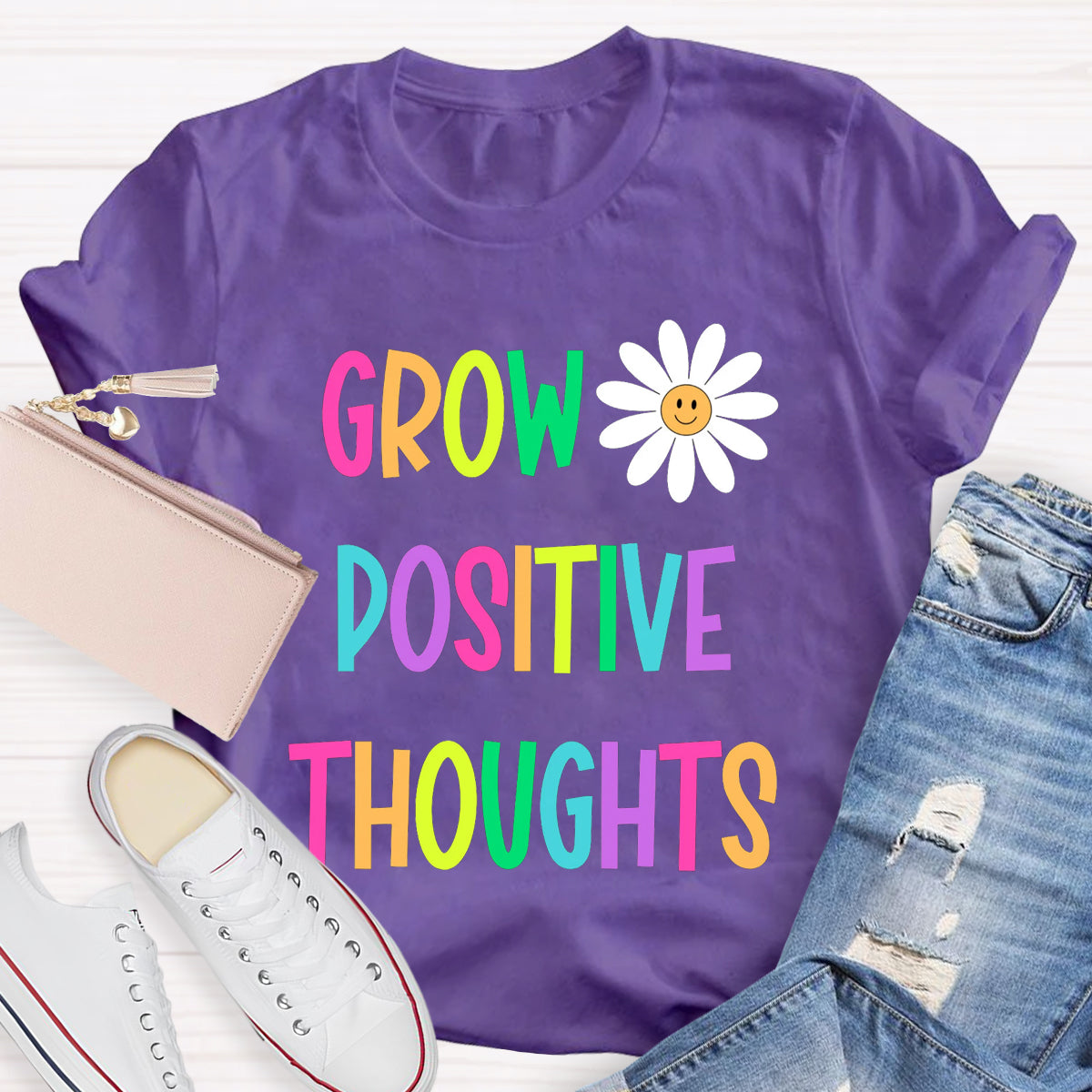 Grow Positive Thoughts Daisy T-Shirt