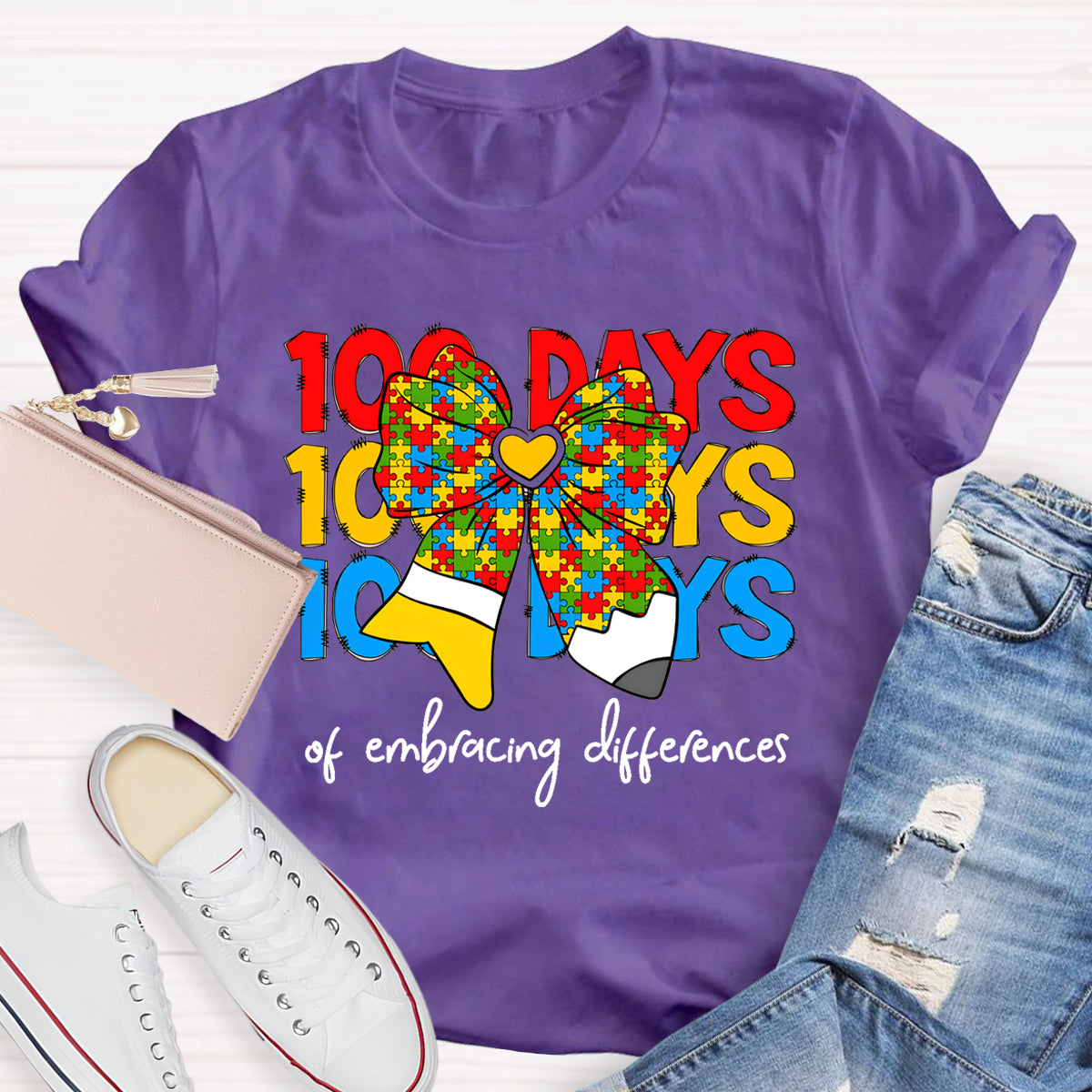 100 Days Of Embracing Difference Teacher T-Shirt