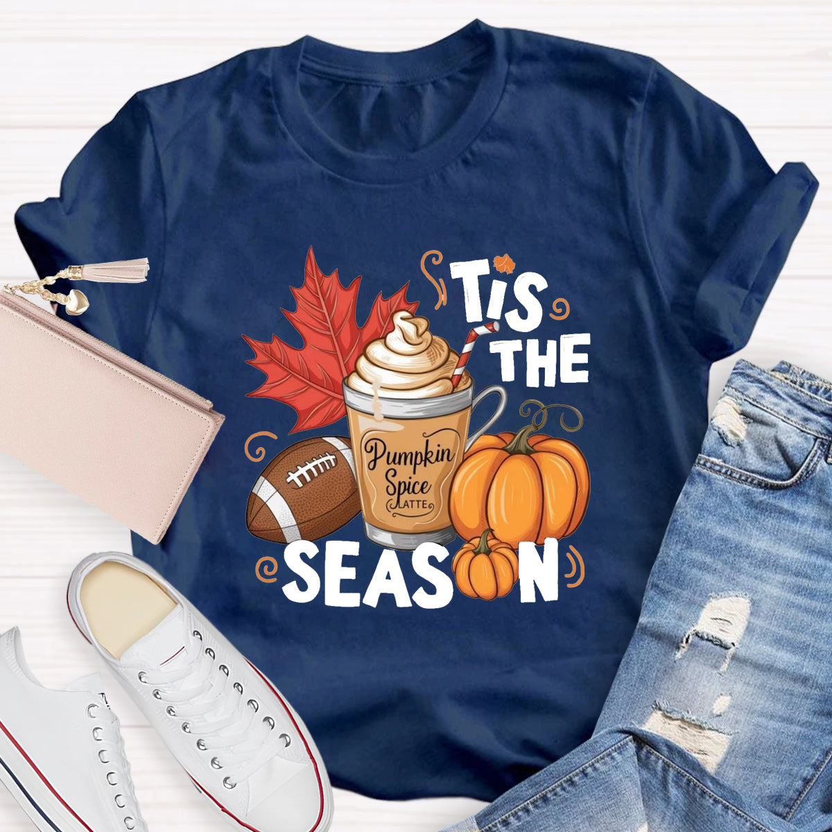 Tis The Season Pumpkin Game Ball T-Shirt