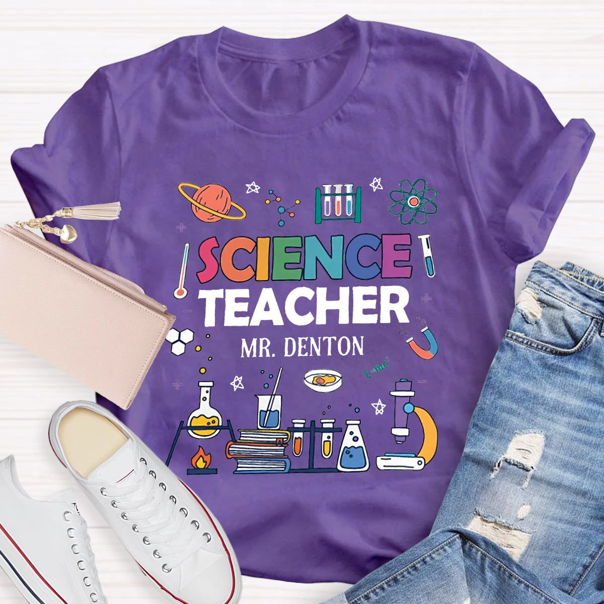 Personalized Science Teacher's Name T-Shirt