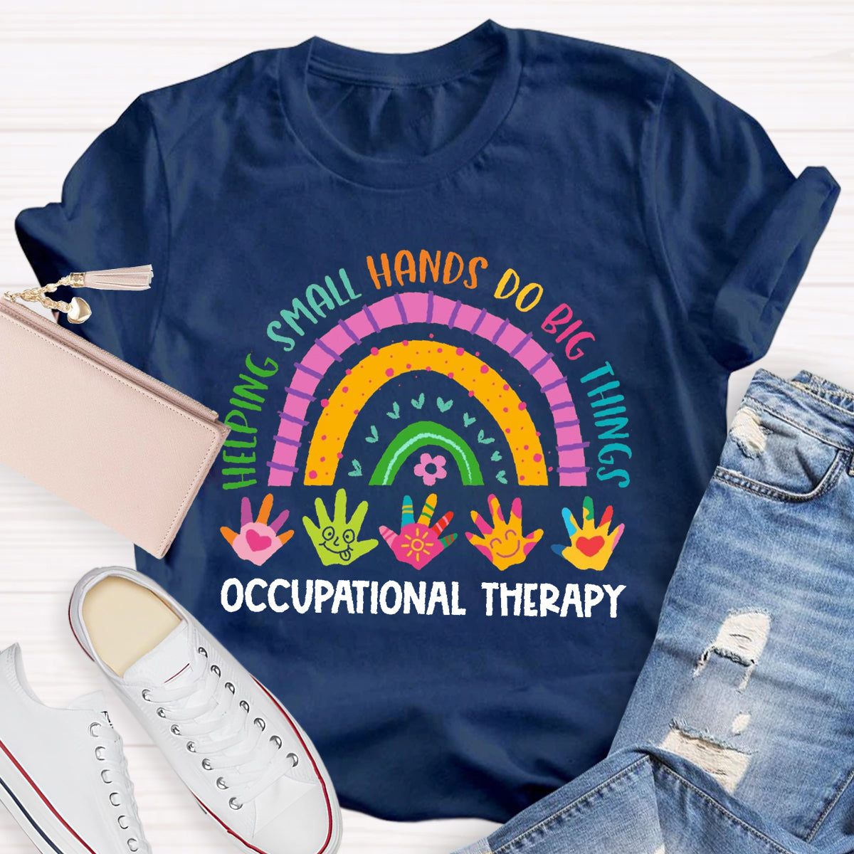 Helping Small Hands Do Big Things Teacher T-Shirt