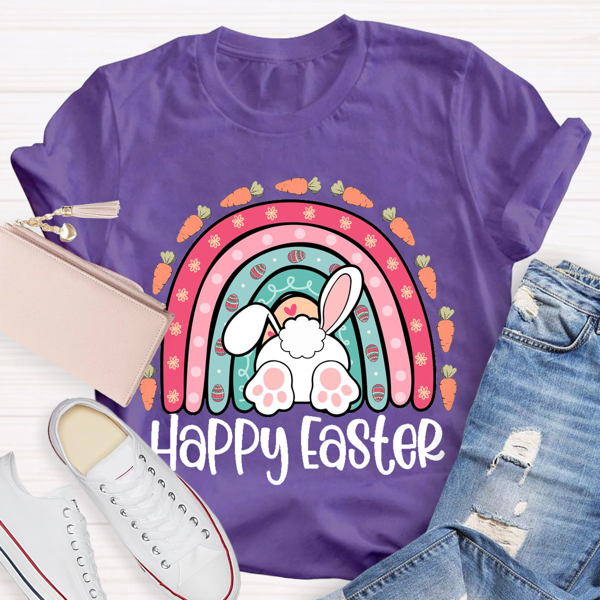 Happy Easter Carrot Rainbow T-Shirt